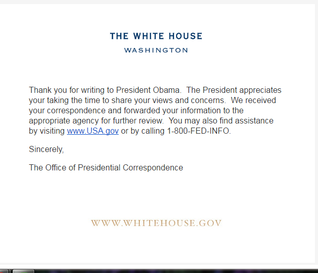 White House Email Dated Oct 4